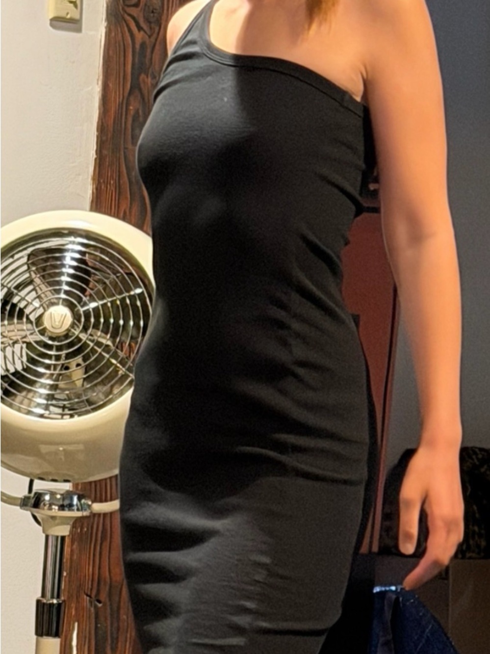 Black One-Shoulder Bodycon Dress